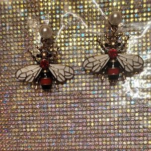 Red,White and Blue Bee Earrings